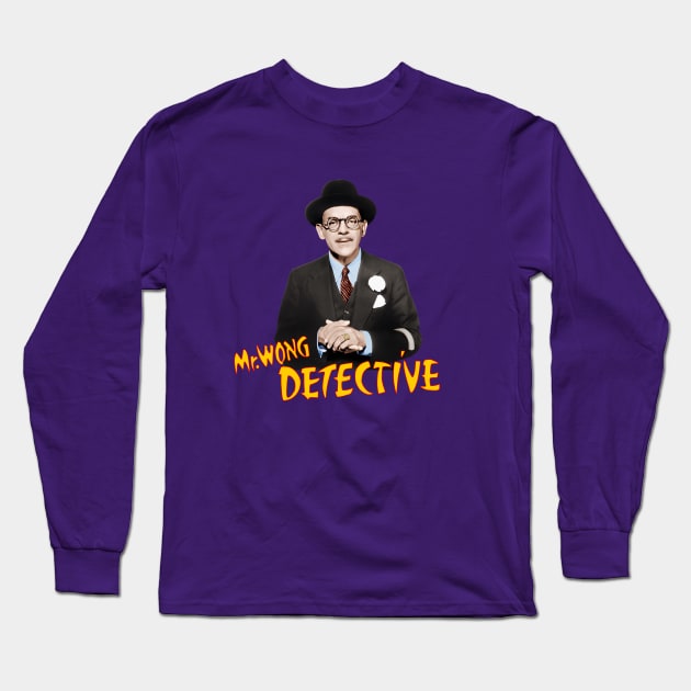 Mr Wong Detective - Boris Karloff Long Sleeve T-Shirt by wildzerouk